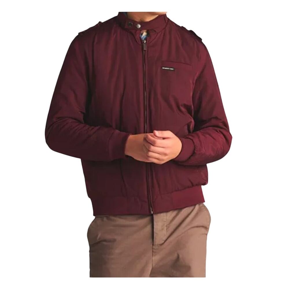 Members Only Vintage Mens Burgundy Classic Racer Jacket Size 46